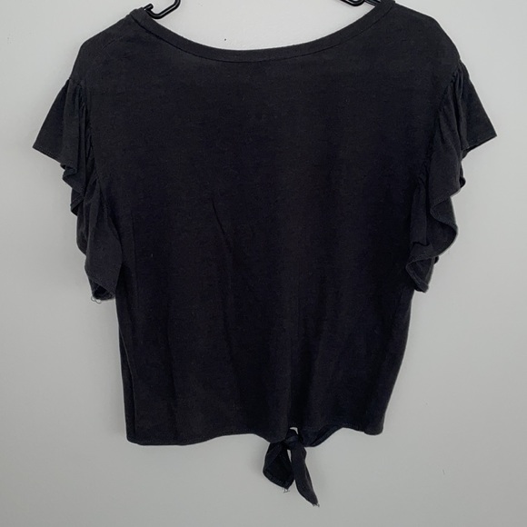 Mossimo 💖Bundle It💖 Gray Short Sleeve Shirt with Ruffle Sleeves and Tie Detail - Picture 5 of 5